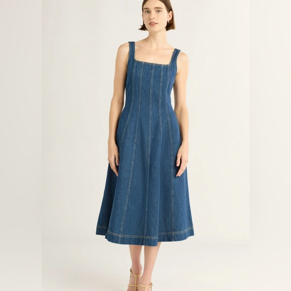 Free Assembly Women's Sleeveless Denim Panel Dress - NWT Size L - Picture 1 of 8
